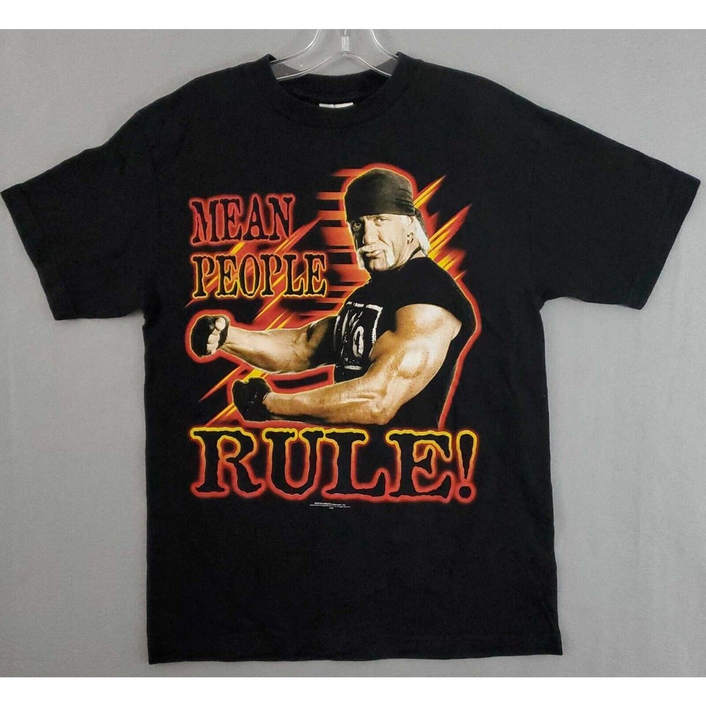 Vintage Rare Hollywood Hulk Hogan Shirt Medium Black NWO WCW WWF WWE Wrestling